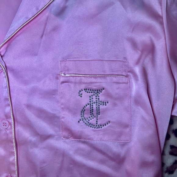 Juicy Couture Pink Silk Rhinestone Pajama Set - Picture 5 of 12